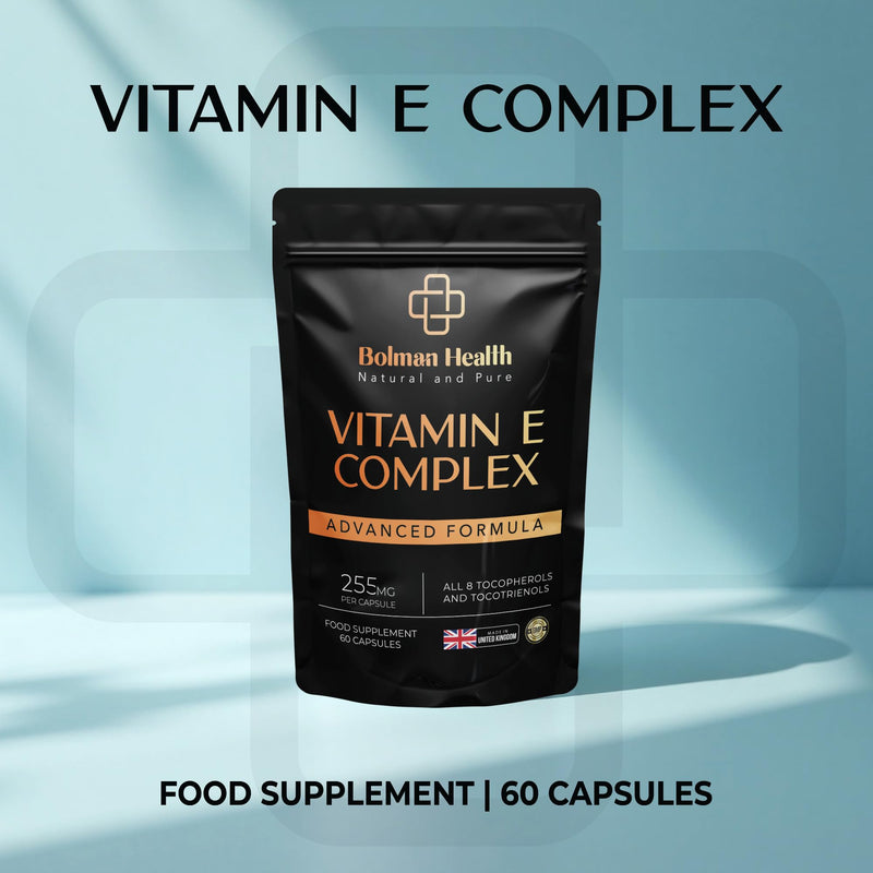 Vitamin E Complex Capsules | Full Spectrum with 8 Tocopherols & Tocotrienols | 255mg Vitamin E | Antioxidant Support | 60 Vegan Capsules | Non-GMO | Gluten-Free Vitamin E Supplement 60 count (Pack of 1)