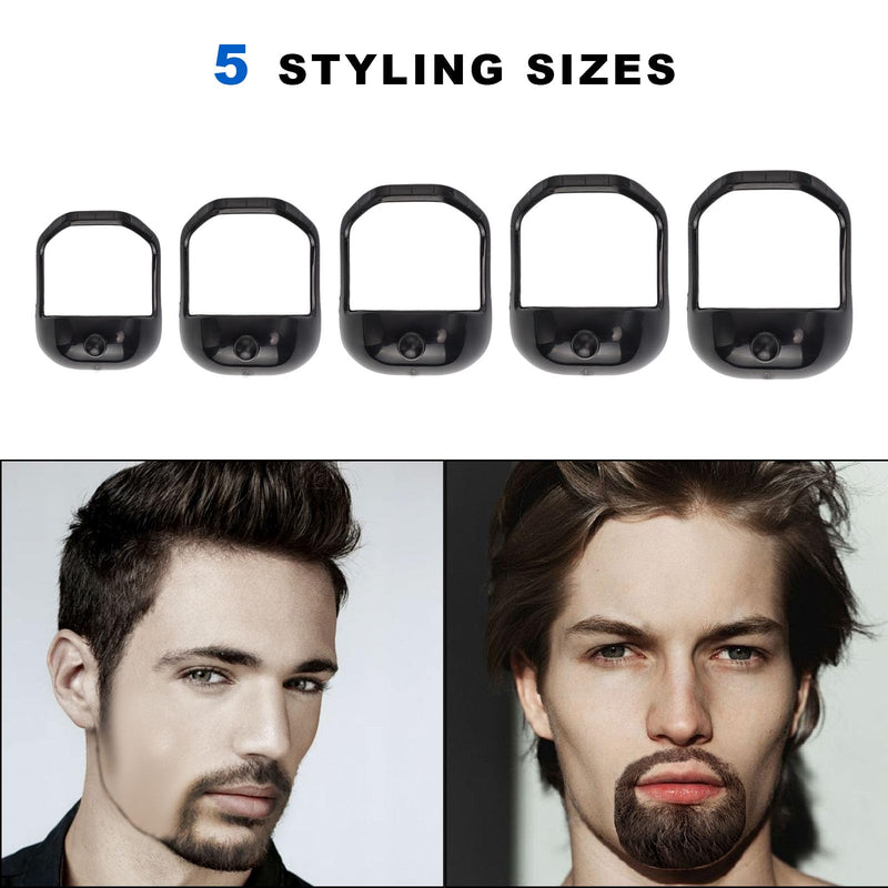 [Australia] - FINELYCR Pack of 5 beard stencils, goatee stencil, men's beard stencil, goatee shaving stencil, 5 different sizes, for men, shaving aid accessories for beard contour 