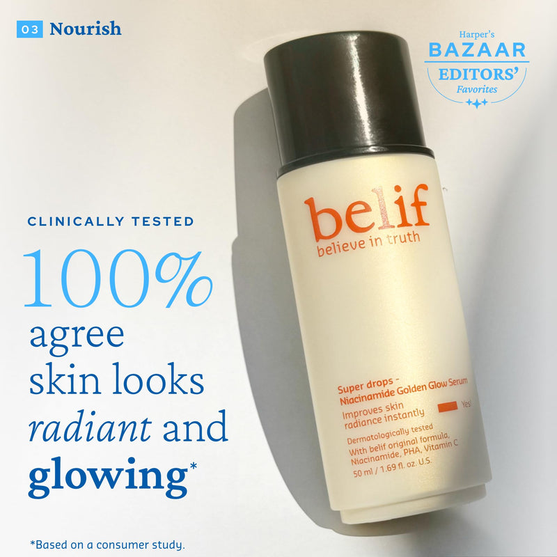 belif Gift Set - Aqua Bomb Daily Face Moisturizer, Niacinamide Vitamin C Golden Glow Serum, Aqua Bomb Hydrating Toner - Hyaluronic Acid, For All Skin Types, Korean Skin Care