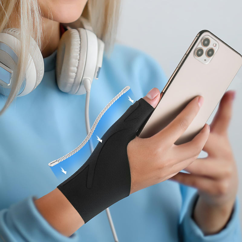 [Australia] - Thumb Wrist Brace Copper Compression Stabilizer Thumb Support Spica Splint for Carpal Tunnel, Arthritis, Tendonitis and TFCC Pain Relief - Women & Men - Fits Left or Right Hand - Breathable, Soft and Medium 