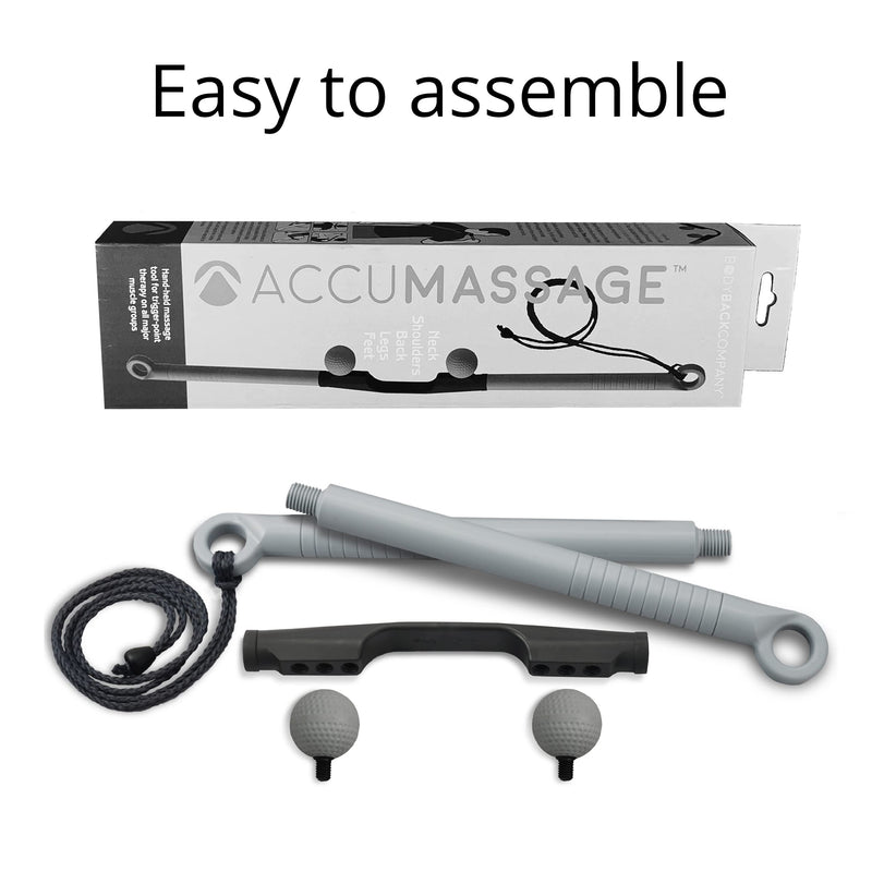 [Australia] - Body Back AccuMassage - Dual Pressure Point Massage Tool & Massage Hammer - 2 in 1 Design - Shiatsu Neck Massager Tool, Golf Ball Percussion Massager for Deep Tissue AccuMassage - 1-pack 