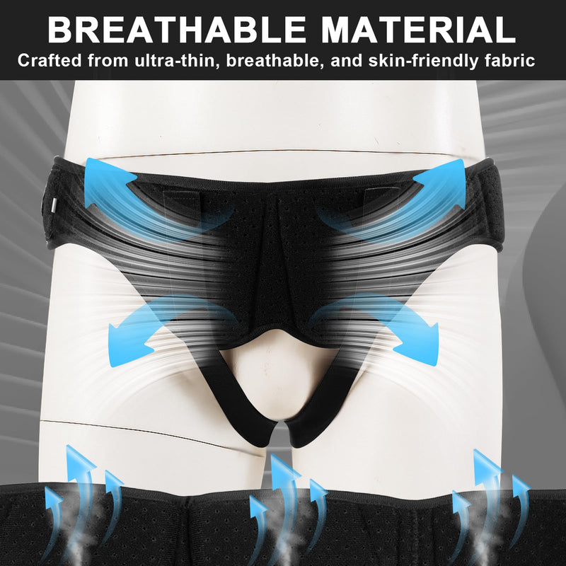 Hernia Belts For Men & Women, Comfortable Groin Hernia Support Truss for Single/Double Inguinal, Adjustable Waist Strap with 2 Removable Compression Pads, XL X-Large