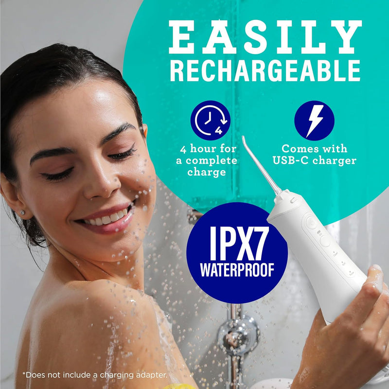 [Australia] - GuruNanda Water Dental Flosser 2.0 XL ‚Äì 380ML Large Tank, 4 Flossing Modes, Cordless & Portable with Smart Timer for Deep Cleaning & Happy Gums - White 