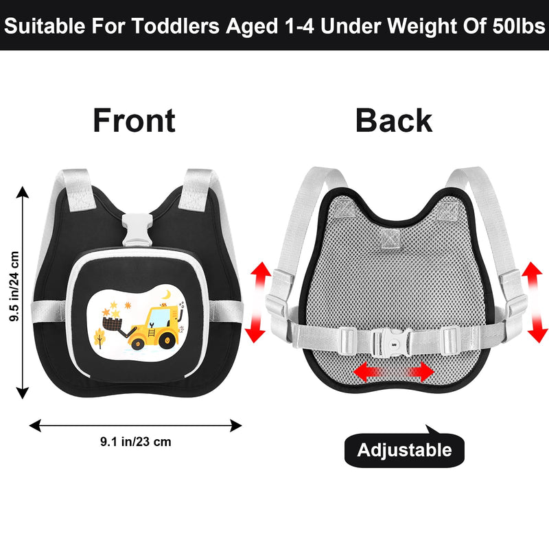 [Australia] - Accmor Toddler Harness Leash, Cute Excavator Child Walking Harness Tether Wristband Assistant Strap Belt Protector for Baby Boys, Collapsible Kids Leash + Anti Lost Wrist Link for Outdoor Travel Black 