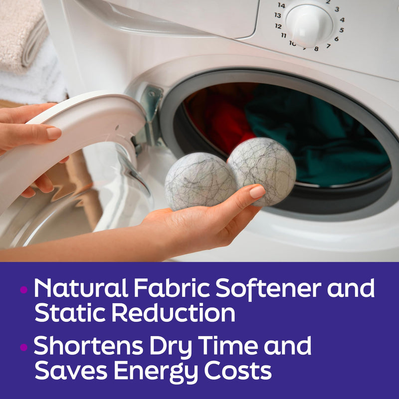 [Australia] - Wool Dryer Balls Laundry Reusable - Odor Eliminating Dryer Laundry Balls with Silver Technology - Natural Fabric Softener and Static Reducer, Reduce Drying Time and Energy Costs - 6 Pack 