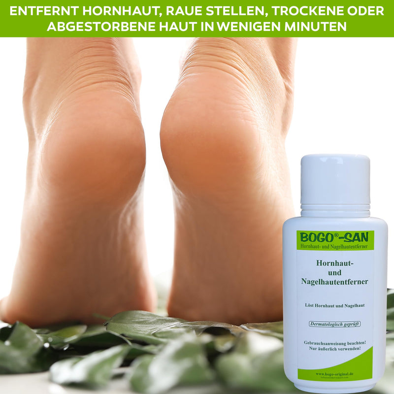 [Australia] - BOGO-SAN callus remover solution removes calluses and cuticles quickly and effectively, professional foot care and hand care, liquid cuticle remover - works in 10 to 20 minutes - 200ml 