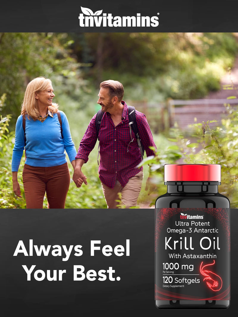 [Australia] - Antarctic Krill Oil 1000mg x 120 Softgels with Astaxanthin | 1000mg Red Krill Oil, 200 mg Phospholipids, 120 mg EPA, 80 mg DHA, 200 mcg Astaxanthin | Potent & Pure Omega-3 Cold Water Antarctic Krill 