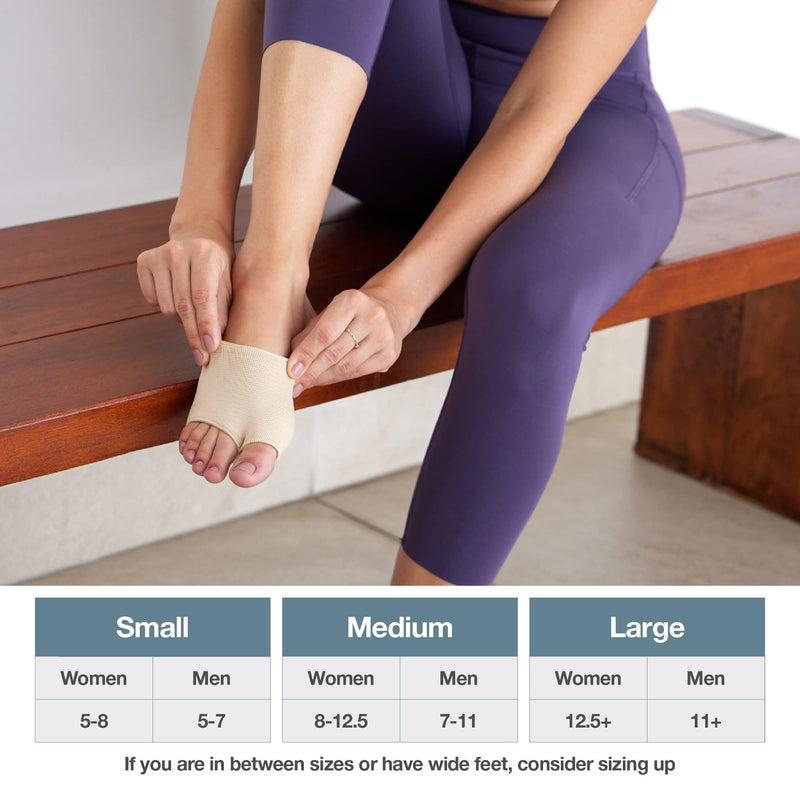 [Australia] - ZenToes Metatarsal Pads for Men and Women - Ball of Foot Pain Relief Cushions for Sesamoiditis, Metatarsalgia, Morton's Neuroma - 2 Pairs Fabric Sleeves with Gel Inserts (Medium, Beige) Medium 