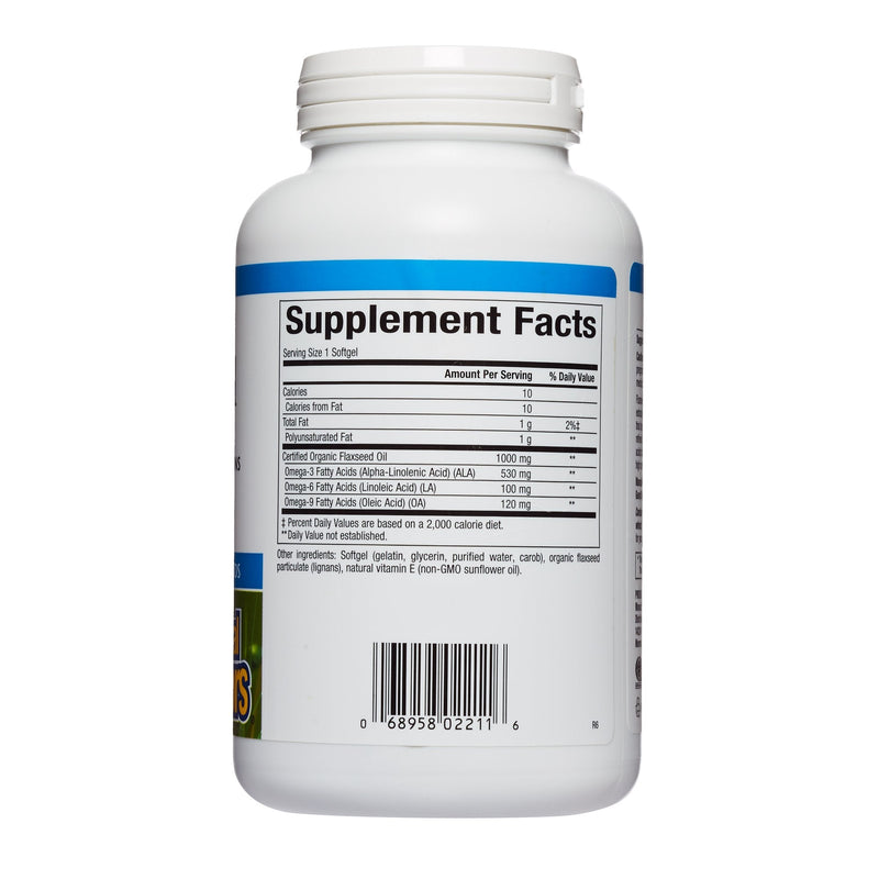 [Australia] - Omega Factors by Natural Factors, Flaxseed Oil, Supports Overall Health with Omega-3, 6 and 9 Fatty Acids, 180 softgels (180 servings) 180 Count (Pack of 1) 