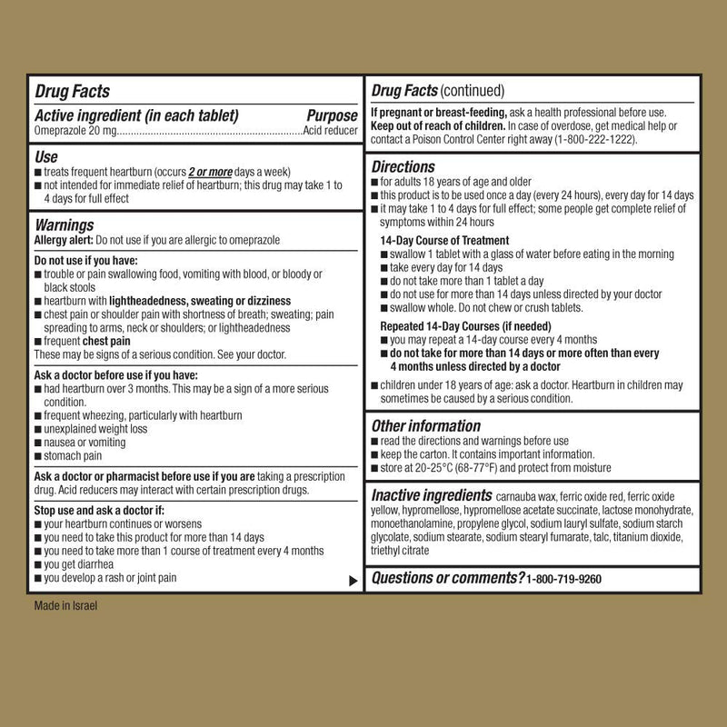[Australia] - GoodSense Omeprazole Delayed Release Tablets 20 mg, Stomach Acid Reducer for Frequent Heartburn Treatment, 14 Count (Pack of 3) Original 14 Count (Pack of 3) 