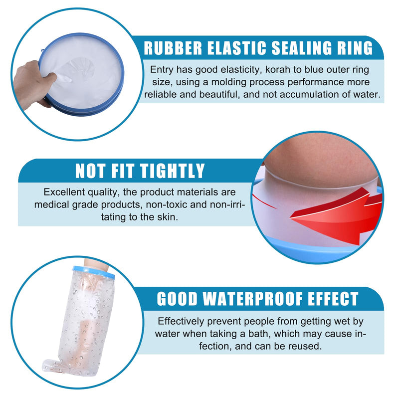 [Australia] - Shower protection leg, 136 cm long plaster protection, waterproof leg XL, reusable leg print cover, adult anti-slip plaster protection for foot, thigh, knee, plaster bandages (long leg protector XL) 