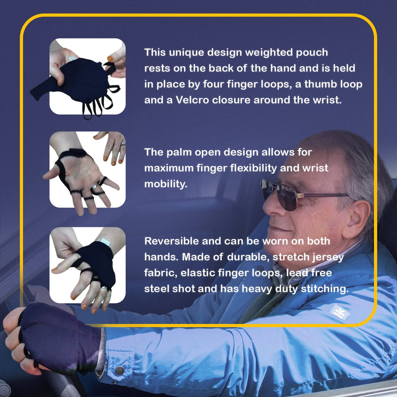 [Australia] - Handithings®: Hand Weight - (WORKS FOR RIGHT OR LEFT HAND) Beneficial for Tremor Control, Fine Motor Skill Activities, Improved Hand/Wrist Mobility, Writing Stability & Strengthening. (PLEASE SEE SIZING CHART AND MEASURE HAND PROPERLY BEFORE ORDERING) 