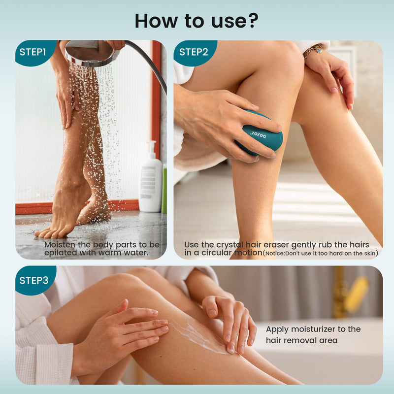 [Australia] - BEZOX Crystal Hair Remover, Glass Hair Eraser, Magic Crystal Hair Removal Stone for Full Body, Innovative Glass Body Hair Razor Epilator, Gentle Exfoliating Green 