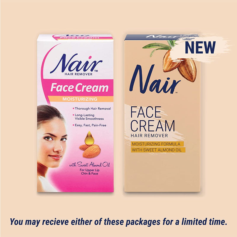 Nair Hair Remover Face Cream, 2 Oz, Pack of 3 2 Ounce (Pack of 3)
