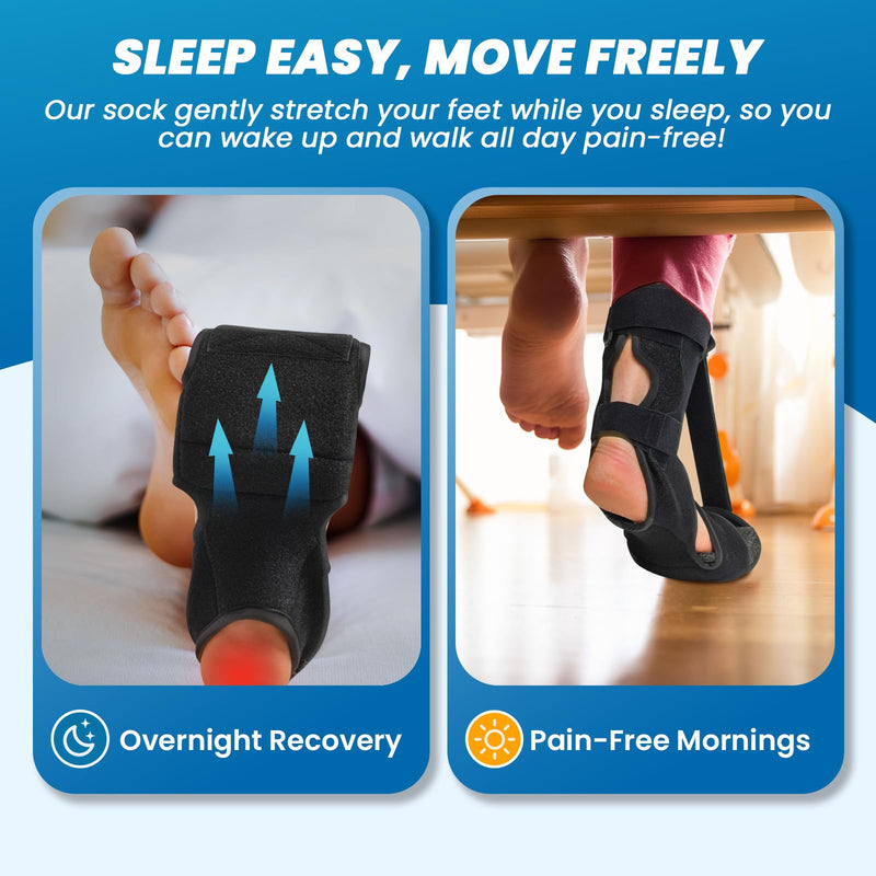 Plantar Fasciitis Night Splint - Upgrade Plantar Fasciitis Brace For Sleeping, Achilles Tendonitis, Plantar Fasciitis Relief, Night Splint For Women And Men (S,M) S