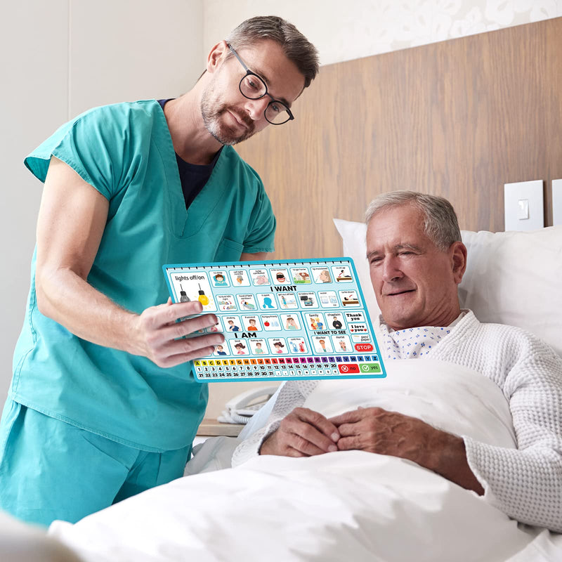 [Australia] - 6 Pcs Communication Board for Nonverbal Adults Aphasia Communication Board Colorful Picture Symbol Communication Cards for Stroke Patients Children (Blue) Blue 