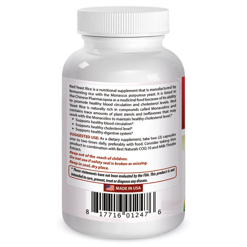 [Australia] - Best Naturals, Red Yeast Rice, 600 mg capsules, 120 Capsules, 2 capsules per serving/1200mg per serving 