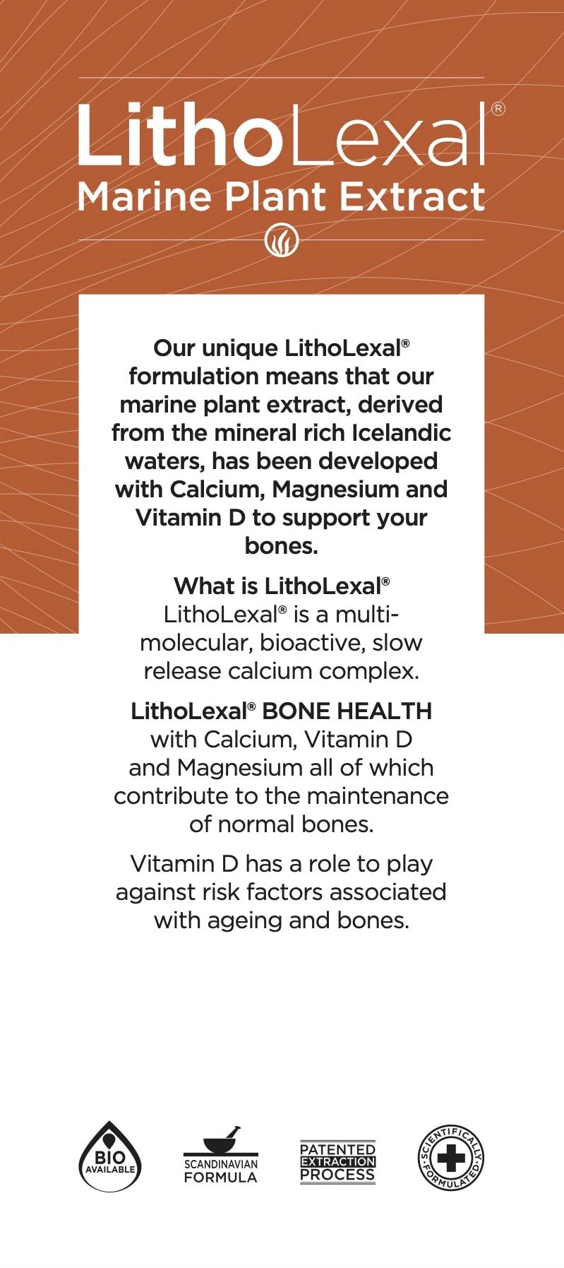 Bone Health 60 Tablets (1 Month Supply) Food Supplement, containing Plant-Based Calcium, Magnesium and Vitamin d