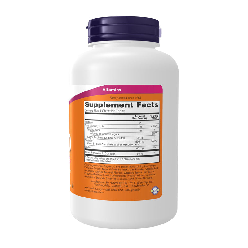 NOW Foods Supplements, Vitamin C-500, Antioxidant Protection*, Orange Juice Flavor, 100 Chewable Lozenges 100 Count (Pack of 1)