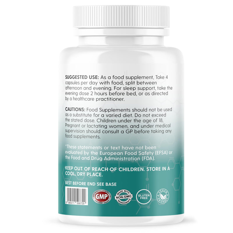 Vinco Magnesium L-Threonate Supplement - 120 High Strength Magnesium L Threonate Capsules - 2000mg Bioavailable Form of Magnesium per Serving - Non-GMO & Gluten Free - Made in The UK White