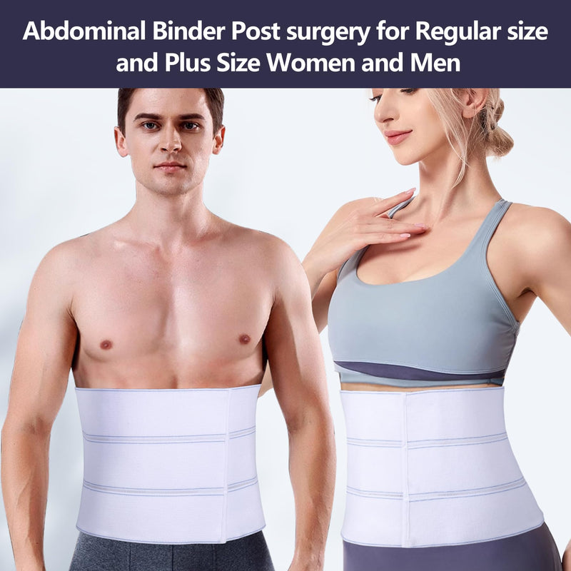 [Australia] - Cozyhealth Elastic Universal Post Surgery Abdominal Binder Lower Waist Support Belt, Wide Belly Girdle Postpartum Stomach Surgical Compression Belly Band for Men and Women (3 Panel - 9", Medium) 3 Panel - 9" 