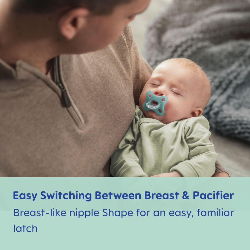 [Australia] - MAM Comfort Baby Pacifiers, Lightweight One-Piece Full Silicone Binky for Newborns 3-12 Months, BPA-Free, Easy to Clean Pacifier, Best for Breastfed Babies, with Sterilizer Case, 2 Count Binkies Cherry Blossom / Ice Water 2 Count (Pack of 1) 