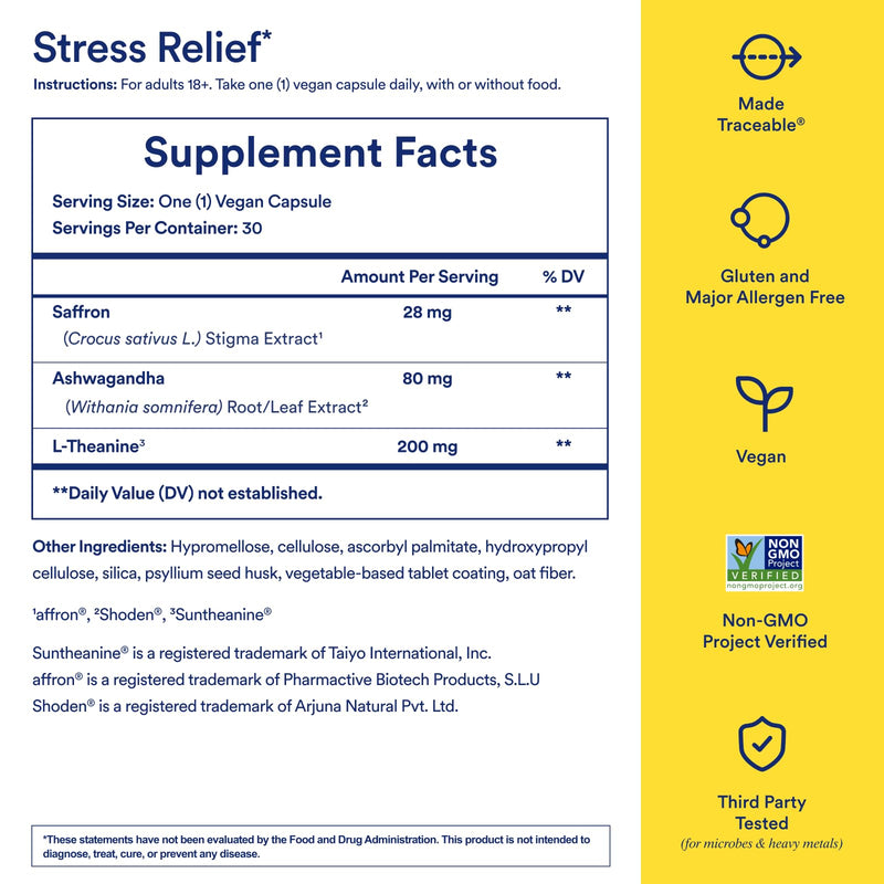[Australia] - Ritual Stress Relief Supplement Shoden¬Æ Ashwagandha, Suntheanine¬Æ L-Theanine, and Saffron as affron¬Æ* BioSeries with 8-Hour Release to Support Natural Cortisol Response and Promote Calm, 30 Day 