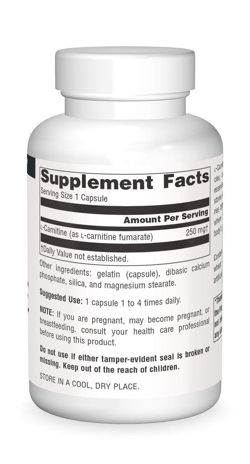 [Australia] - Source Naturals L-Carnitine, Metabolic Energy*, 250mg - 120 Capsules 1 120 Count (Pack of 1) 