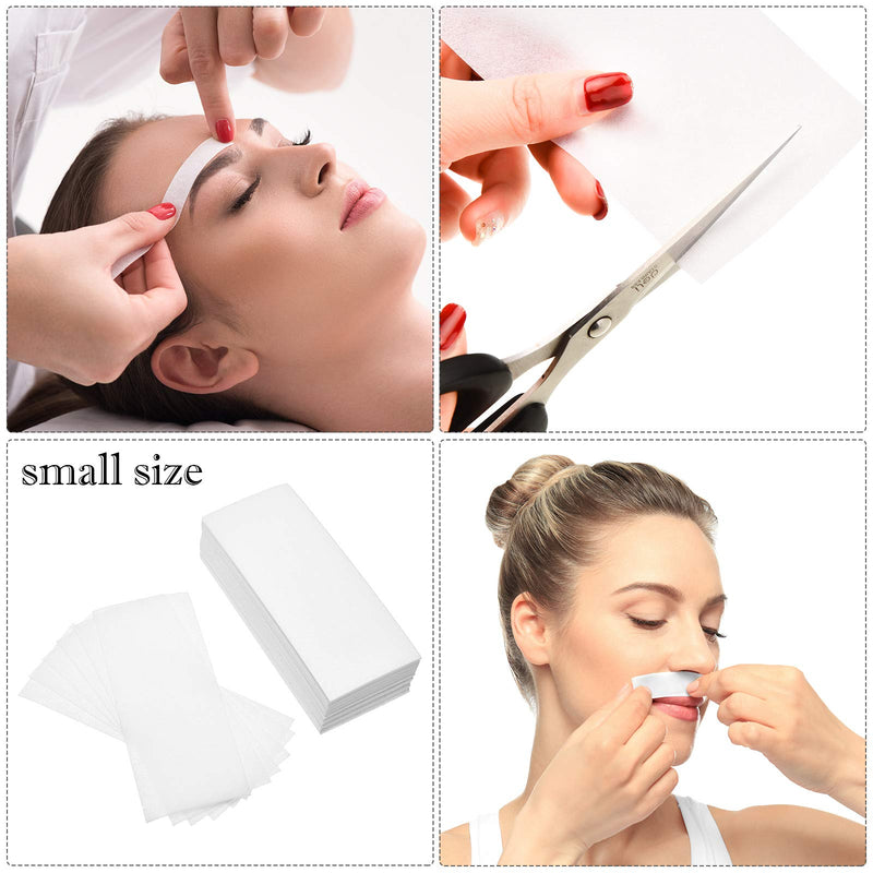 Maitys 1000 Pieces Non-woven Wax Strips for Body Facial Hair Removal Beauty Waxing Strips for Leg Face Chest Back and Bikini, 2 Sizes