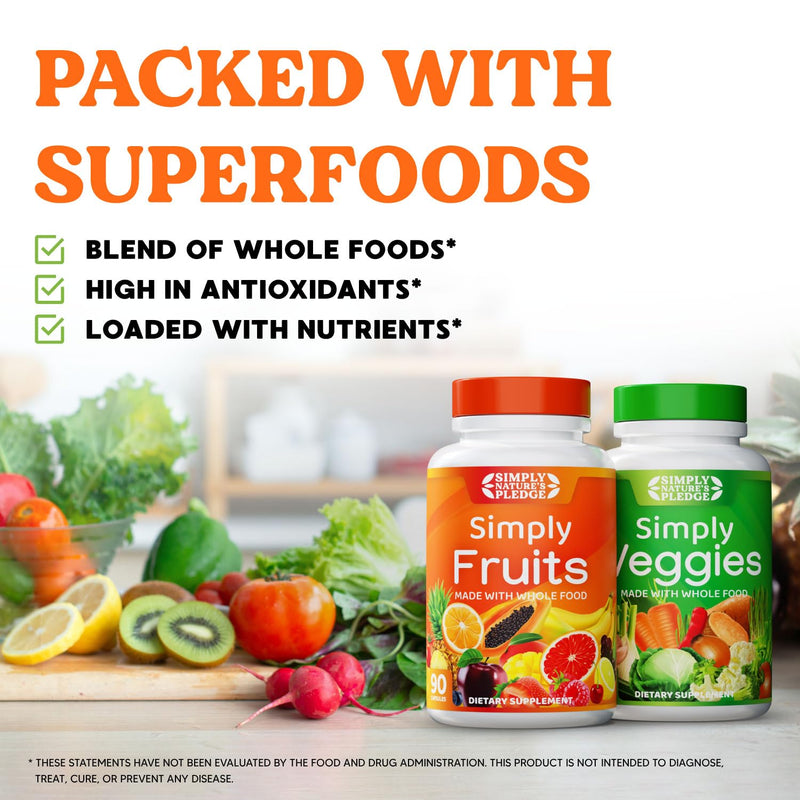 [Australia] - Simply Nature's Pledge - Packed with Over 40 Different Fruits & Vegetables - Made with Whole Food Superfoods - with Aloe Vera ‚Äì 100% Soy Free - 90 Count (Pack of 2) 90 Count (Pack of 2) 