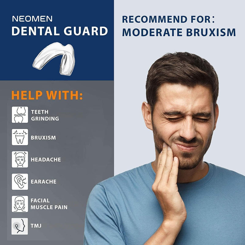 Mouth Guard for Teeth Grinding at Night: Moldable Custom Dental Guard for Sleeping - Nighttime Protection for Teeth Grinding 4 Packs - 12 Cleaning Tablets With 12 Tablets