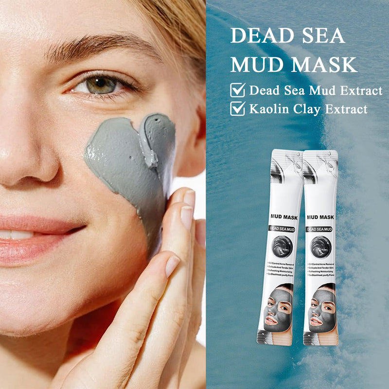 30 Pcs Clay Mask Set-Vitamin C Clay Mask,Dead Sea Mud Mask,Cucumber Clay Face Mask for Oily Skin,Blackheads & Pore Concerns,Deep Cleansing Pore Mask,Men & Women Face Peel Mask With Silicone Mask Brush