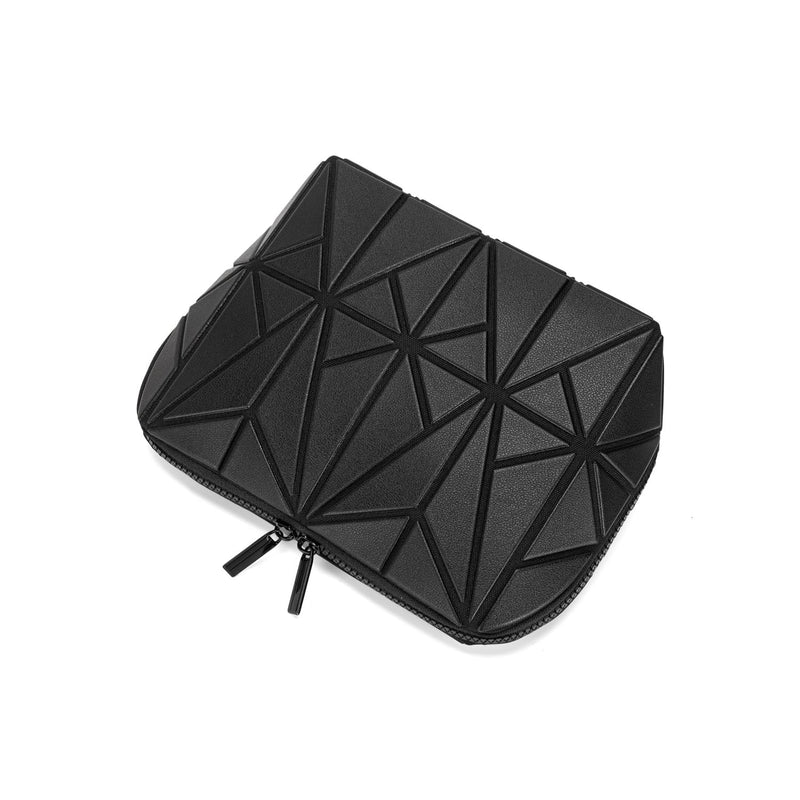 ITSCOSY Vertical Makeup Bag for Women，Waterproof Toiletry Bag,Travel Foldable Storage Organizer, Large Capacity Cosmetic Bag with 27 Pockets,Daily Skincare&Toiletry and Travel Necessity (Black) Black