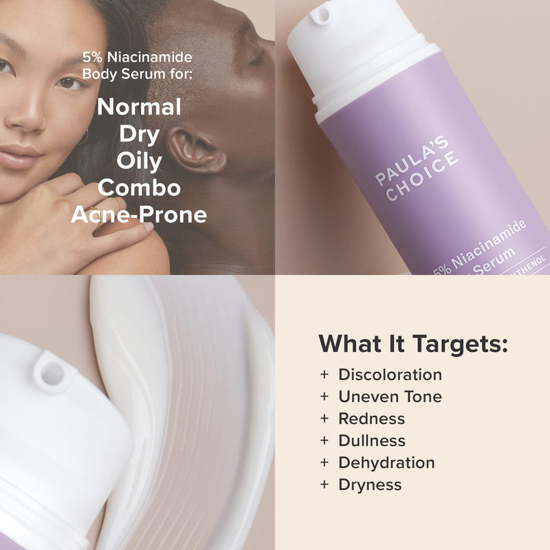 Paula's Choice 5% Niacinamide Body Treatment with Vitamin B3 & B5, 4 Fl Oz | Body Lotion for Discoloration, Redness, Wrinkles & Uneven Tone on Chest, Arms & Legs, Fragrance-Free