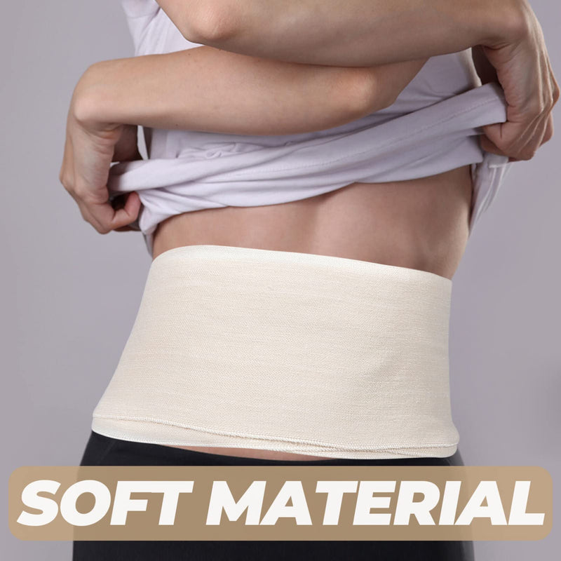 Elastic Abdominal Binder - 5.89X3.14X0.04in, Cotton, Breathable Elastic - Soft Latex- Abdomen for Men and Women