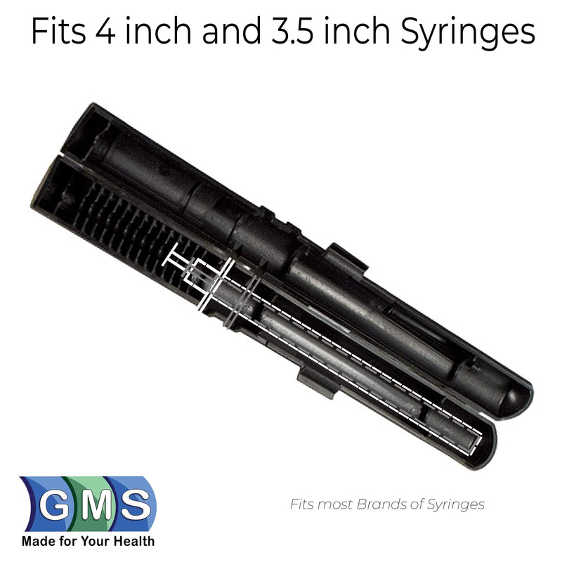 [Australia] - GMS Syringe Case - Portable Travel Insulin Carrying Case for Pre-filled Syringes (2 Pack) (Black) Black 