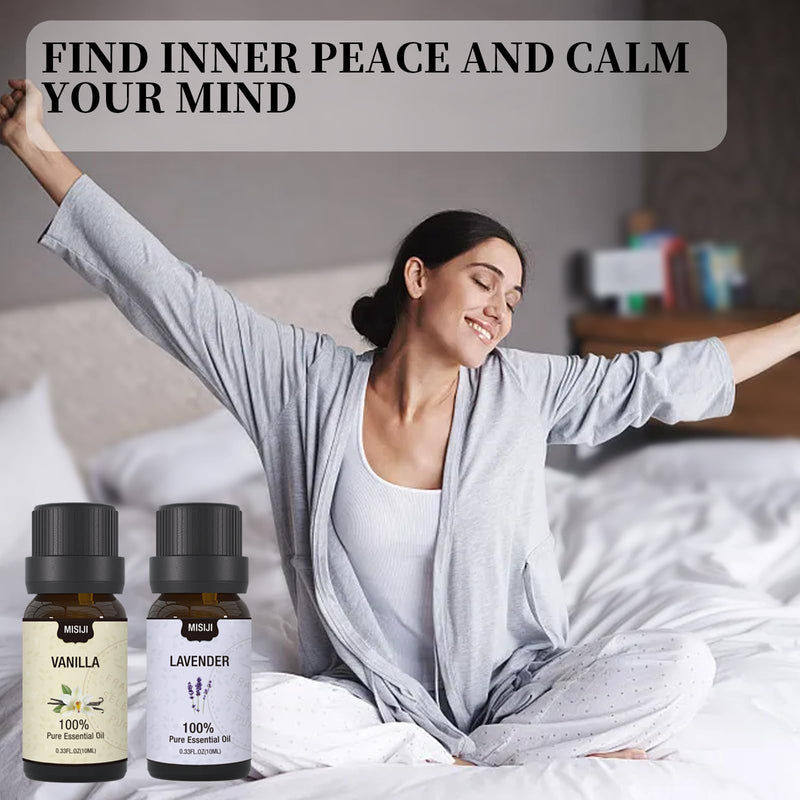 [Australia] - Essential Oils Set Top 6 Aromatherapy-Essential Oils for Diffuser for Home,Air Freshening Diffuser Oils Scents for aromatherapy,Laundry,Candle&Soap Making,Humidifiers 6 X 10ML Pure Bliss 