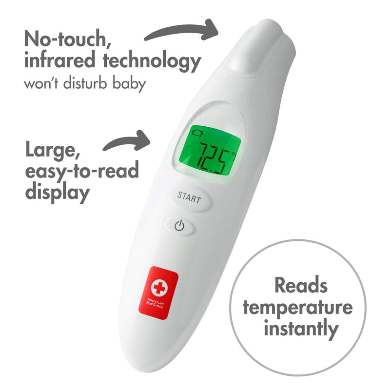 [Australia] - The First Years American Red Cross Digital Infrared Forehead No-Touch Thermometer for Adults and Kids 1 Count (Pack of 1) Forehead Thermometer 