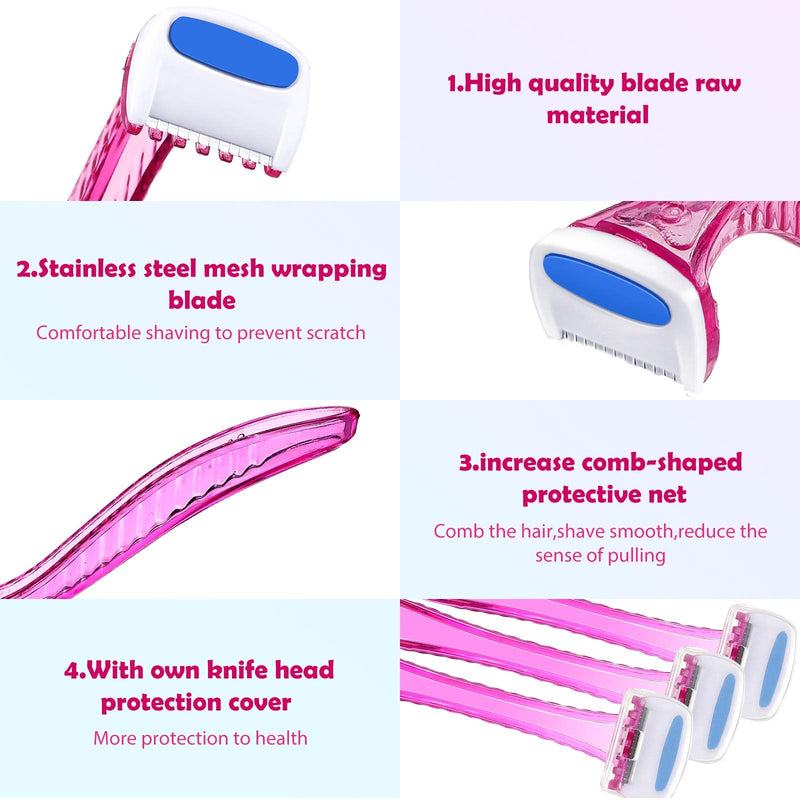 Honoson 30 Pieces Bikini Razors Bikini Trimmer for Women Small Disposable Travel Accessories Armpit Hair Removal Beauty for Body Cosmetic Tool(Light Pink, Light Yellow, Light Blue) Light Pink, Light Yellow, Light Blue