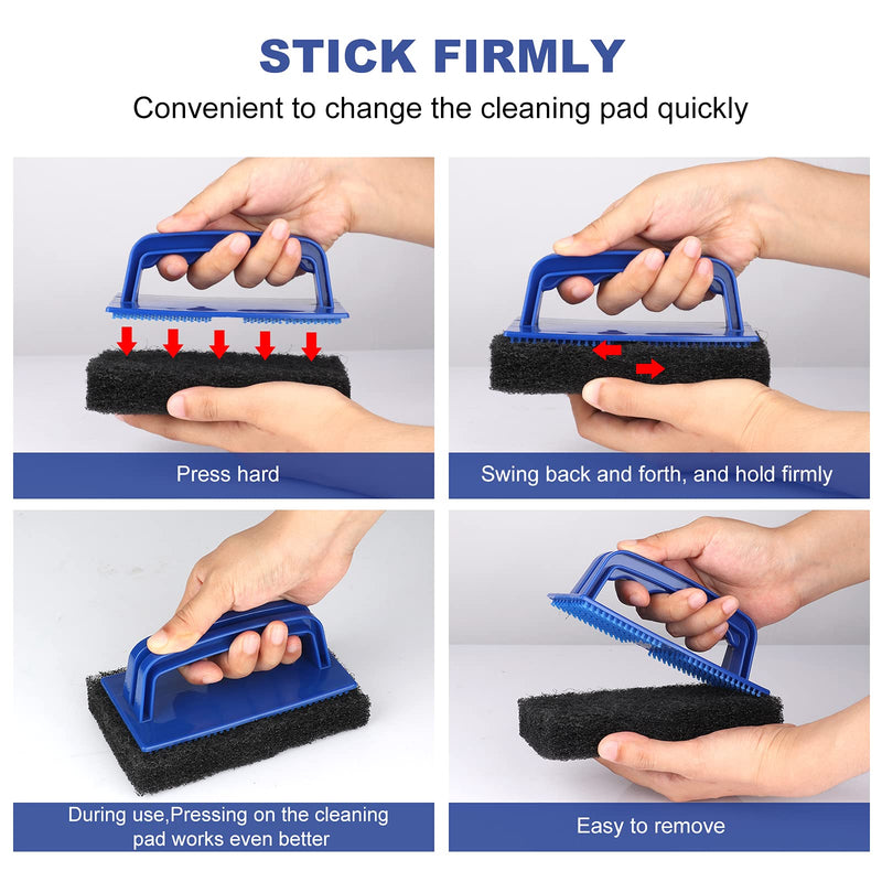 [Australia] - Blackstone Grill Cleaning Kit, Heavy Duty Griddle Scrubber Scouring Pad & Handle, Griddle Cleaning Brush for Charcoal, Gas Grills, Cast Iron Cookware, Oven, Grate, Stovetop 