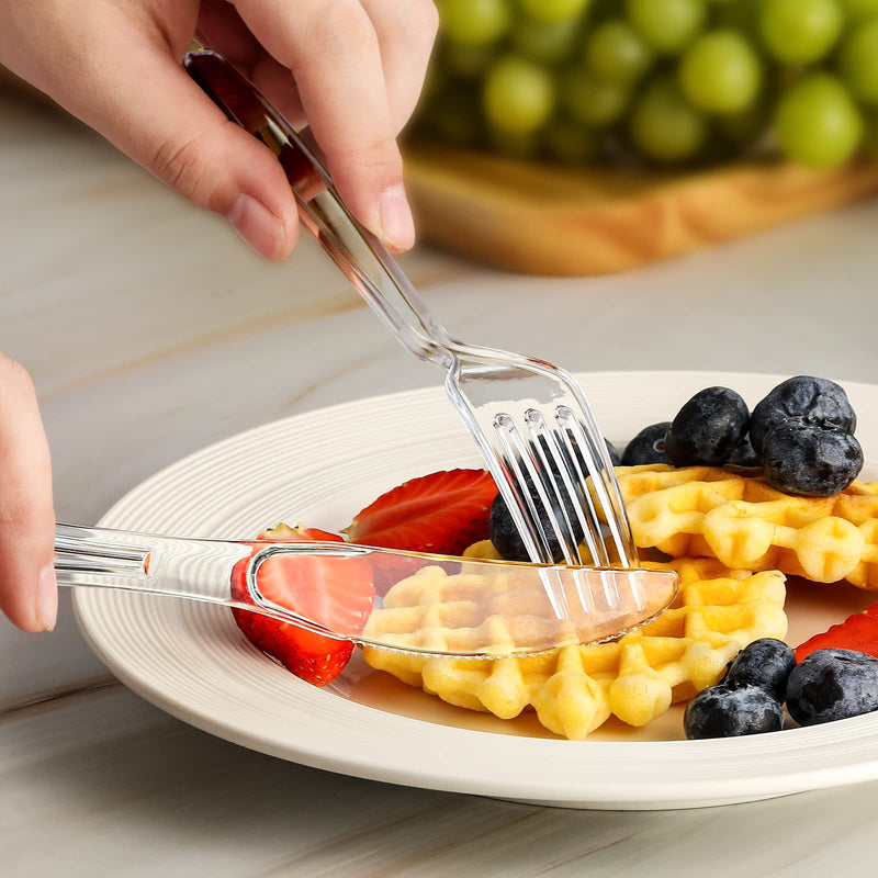 [Australia] - [100 Count] Clear Plastic Forks Heavy Duty, Premium Disposable Forks, Durable Plastic Cutlery for Parties, Picnics, Big Event, Daily Use - Heat Resistant & BPA Free 