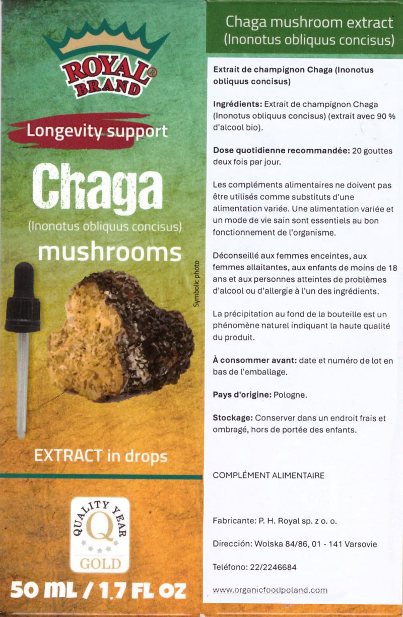 Chaga Extract Drops 50 ml / Chaga Mushroom / Better Than Chaga Mushroom Capsules / Liquid Extract Drops / 1.7 FL OZ