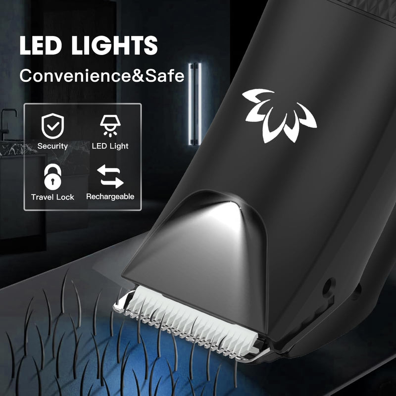 [Australia] - RESUXI Manscape Ball Trimmer for Men,Body& Pubic Hair Trimmer and Groin Hair Shaver, Bikini Trimmer Women,Smooth Shaving, Lightweight with Travel Lock, IPX7 Waterproof Wet/Dry Shaving, LED Display Black-3 