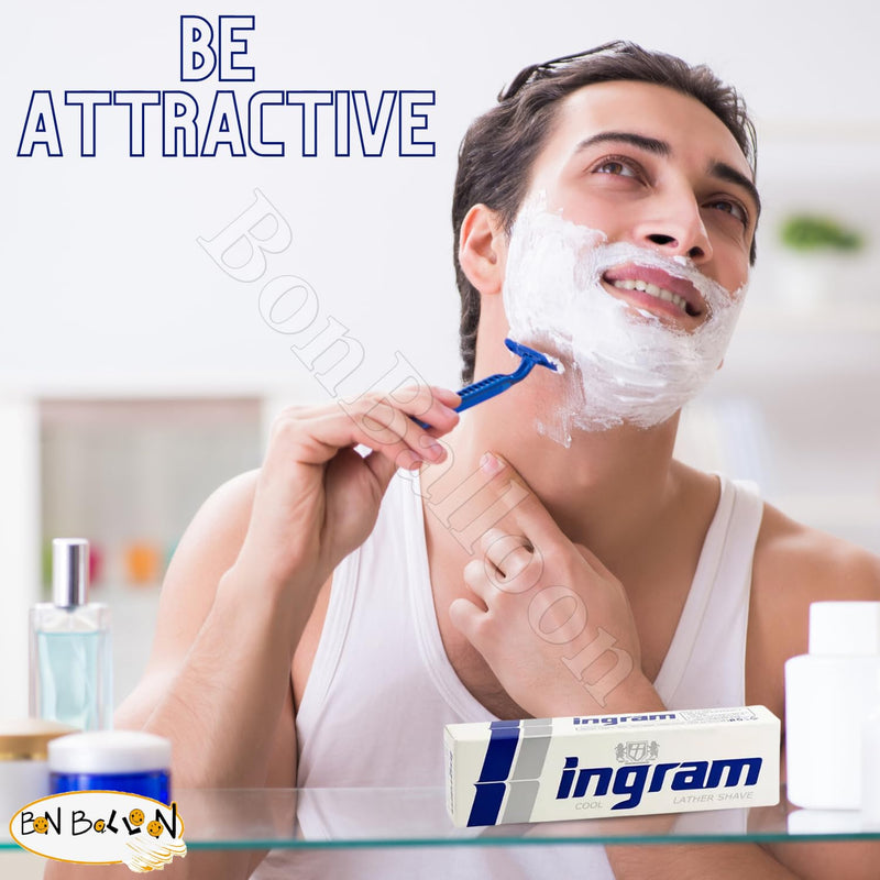 [Australia] - Lather Shave Cool Ingram Shaving Cream Tube 60g Glycerin Coconut Oil Made In Egypt (4 Pack = 8.47 oz / 240 gm) 