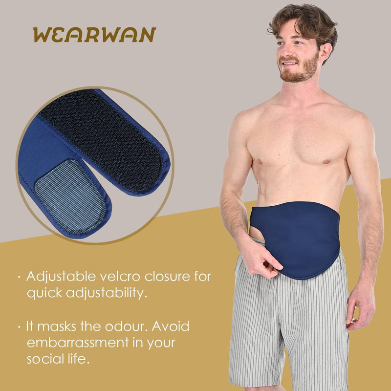 [Australia] - Colostomy Bag Covers for Women and Men, Ostomy Bag Covers, Ostomy Belt Abdomen XL Dark Blue 