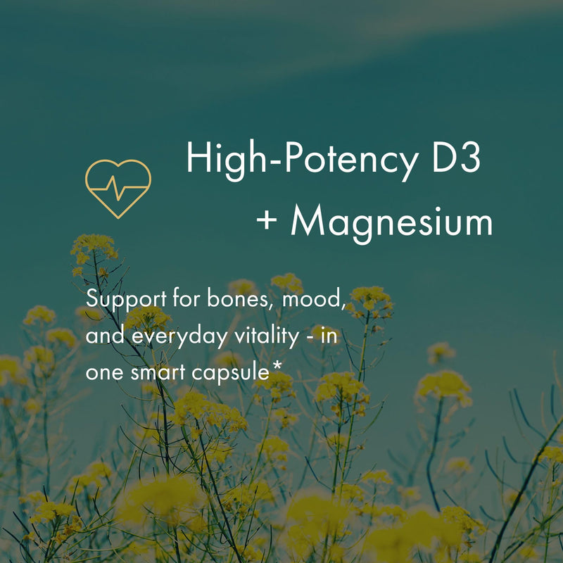 NAOMI Activated Vitamin D3 5000 IU + Magnesium 250mg - Supports Bone Strength, Immune Health & Muscle Relaxation - Cholecalciferol with Absorption Cofactor, Non-GMO, Gluten-Free, 30-Day Supply