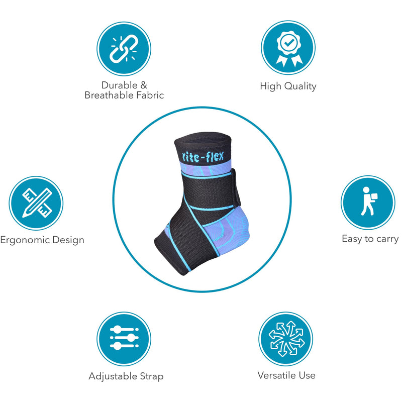 [Australia] - 3-in-1 Ankle Compression Sleeve with Silicone Heel Pad - Ankle Brace for Sprains, Foot Fatigue, Post Surgery, Plantar Fasciitis Relief & Support (2, Medium) 2 