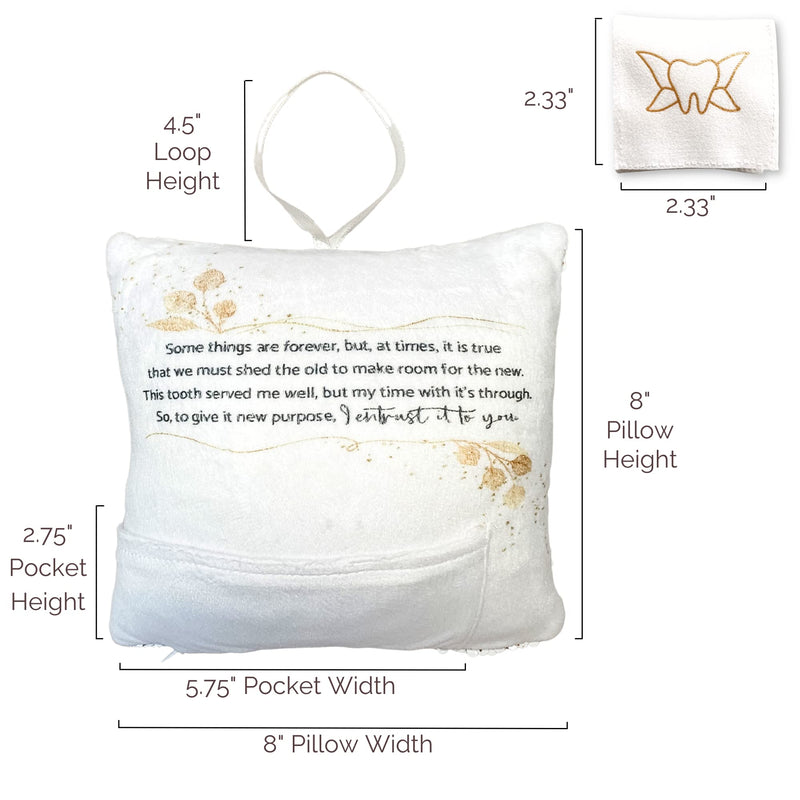 [Australia] - Tooth Fairy Pillow Kit for Girls and Boys - Tooth Fairy Evidence Kit with Tooth Fairy Bag - Multi Color Reversible Sequin and Large Pocket - Tooth Pillow with Letter & 2 Customizable Certificates Rose/Champagne 