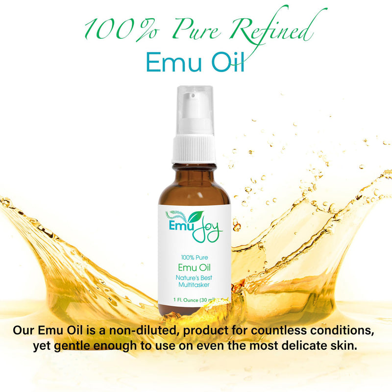 [Australia] - Emu Joy Emu Oil Organic - 100% Pure, Made in the USA - Emu for Skin, Face, Hair, and Nails, Piercing Bump Oil & Tattoo Aftercare (Old Packaging, 1 Fl Oz) Old Packaging 1 Fl Oz (Pack of 1) 