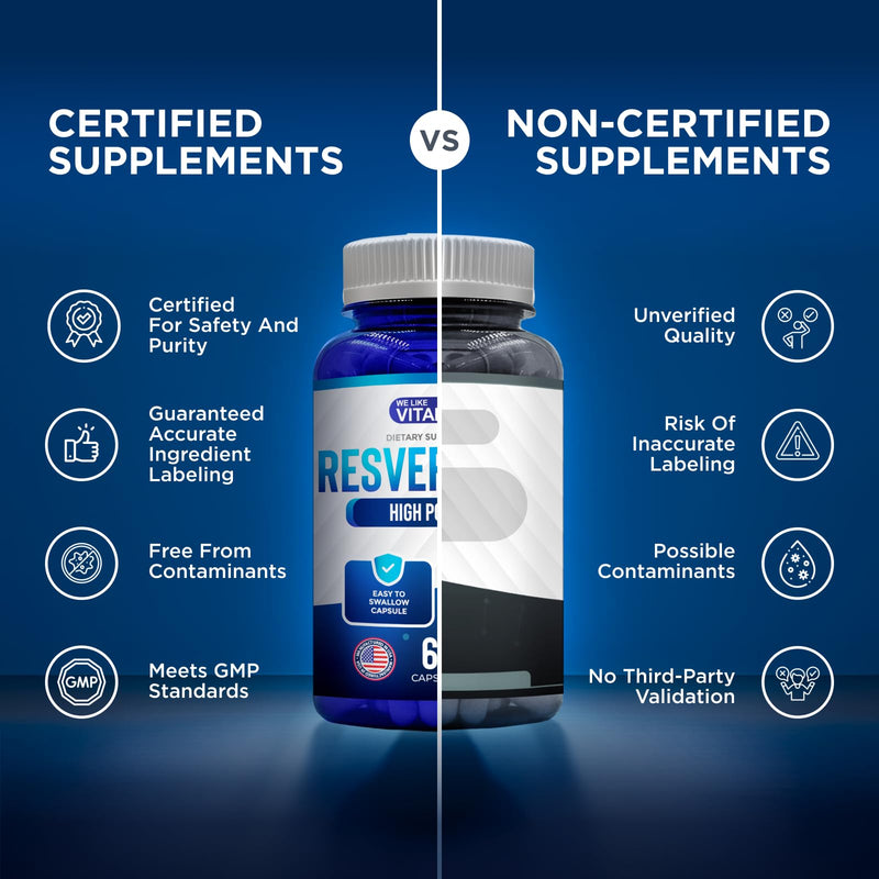 Resveratrol Supplement for Antioxidant Support*, 60 Capsules, 30 Day Supply | Natural Resveratrol Supplement From Japanese Knotweed - Non-GMO, 2 Easy To Swallow Capsules A Day 60 Count (Pack of 1)
